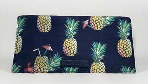 Vera Bradley Checkbook Cover Wallet Toucan Party Navy Pineapple Tropical
